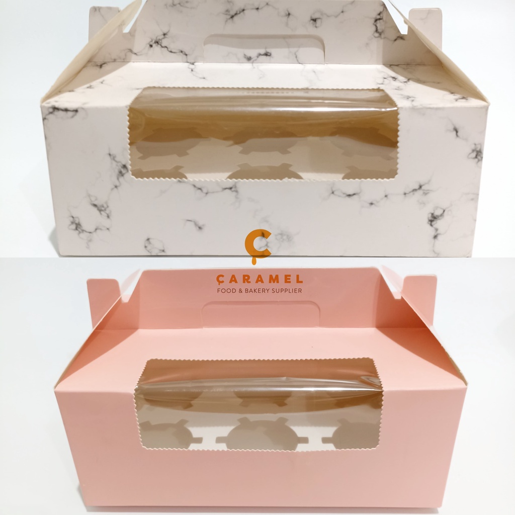 Box cupcake fancy isi 6 - tempat cupcake - dus cupcake - box kue