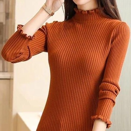 DISY CURLY SWEATER - TURTLENECK KRIWIL LENGAN PANJANG/Daisy Curly Sweater / Inner Knit Longsleeve/