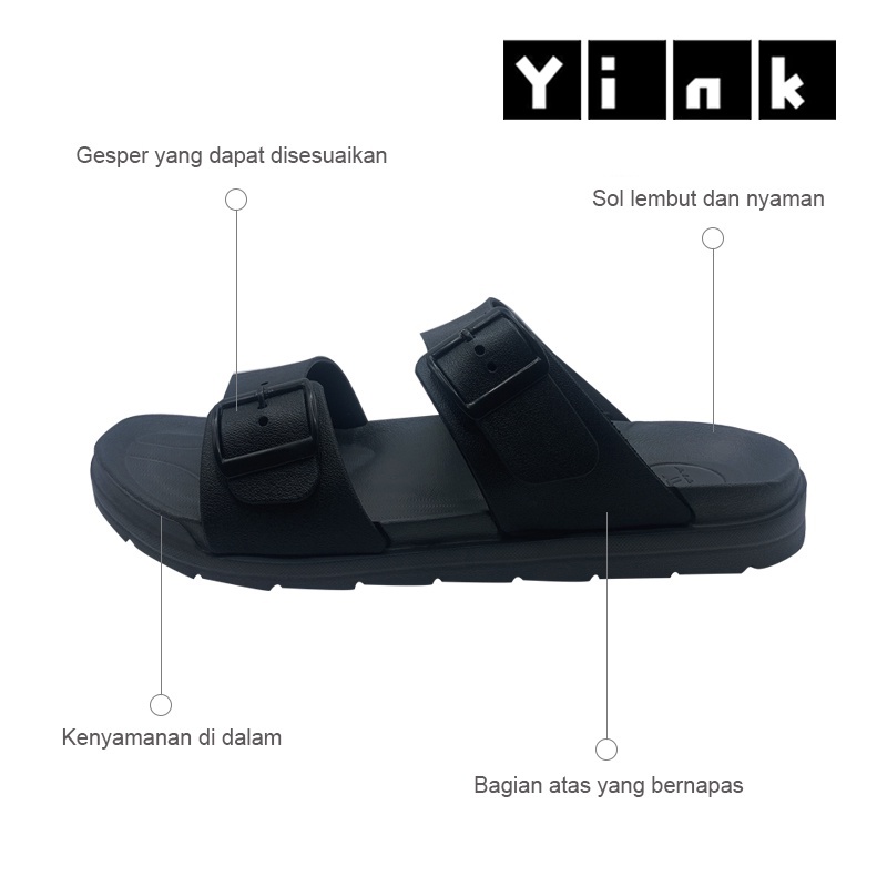 Yink Sandal Karet / Sandal Dewasa / Sendal Slop Pria Casual Murah Sendal Karet Kamar Mandi Empuk Anti Slip High Quality