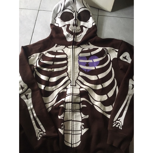 Sweater Hoodie Zipper Oversize Bone - LRG Skleton