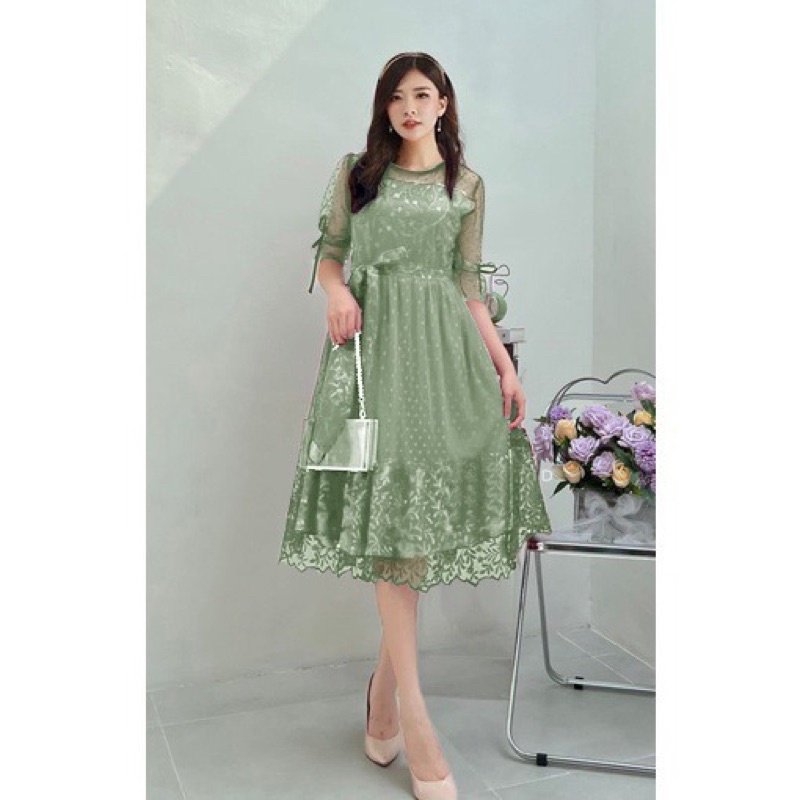 DRESS WENDY PESTA  NATAL A-LINE KOREAN LOOK MEWAH PREMIUM / MAXI DRESS WANITA WINDY FASHION CASUAL TRENDY