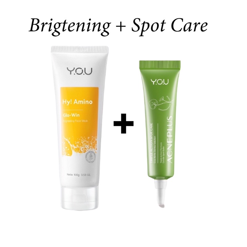 You Bundle Set Acne Plus Spot Care &amp; Hy Amino Facial Wash Anti Acne | Hydrating | Bye Byeterial | Brightening | Oil Control