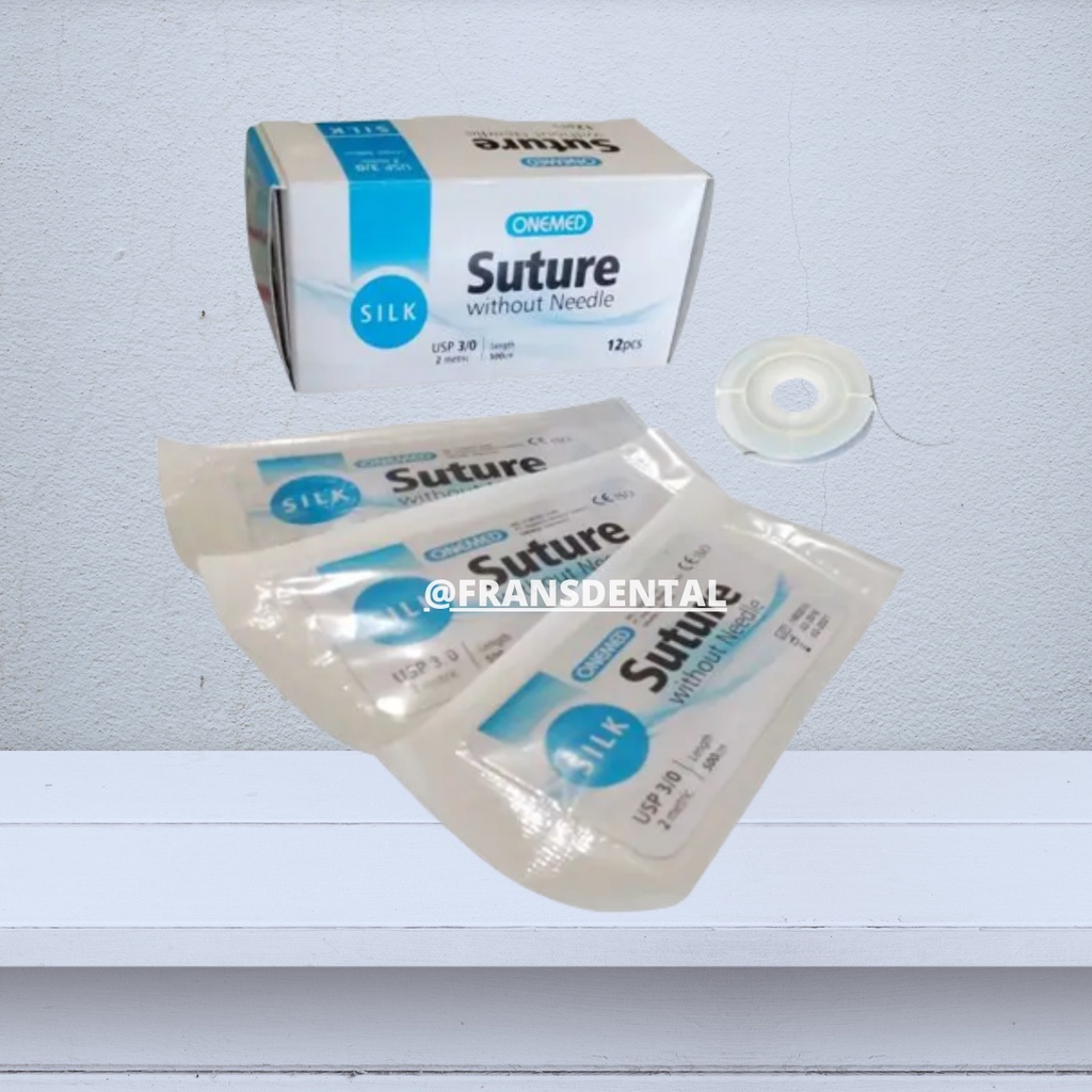 Benang Jahit Silk 3.0 Dental Black Silk Braided /Suture Silk