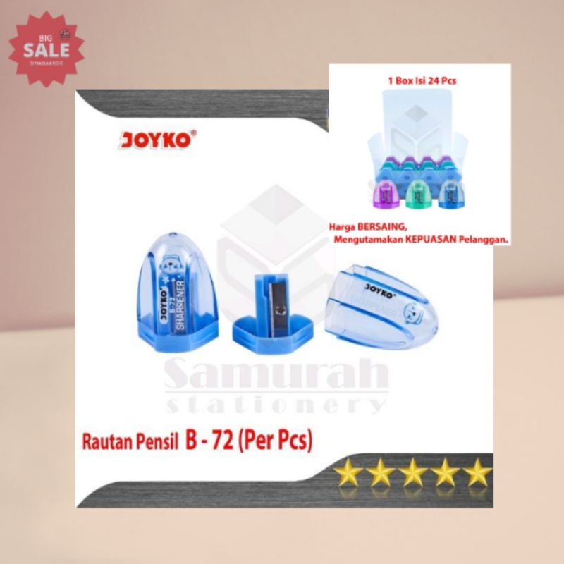 

Rautan Pensil Joyko B-72 (ECER) / Pencil Sharpener B 72 / Serutan Pinsil Roti Kecil Tabung(ORIGINAL PRODUK)