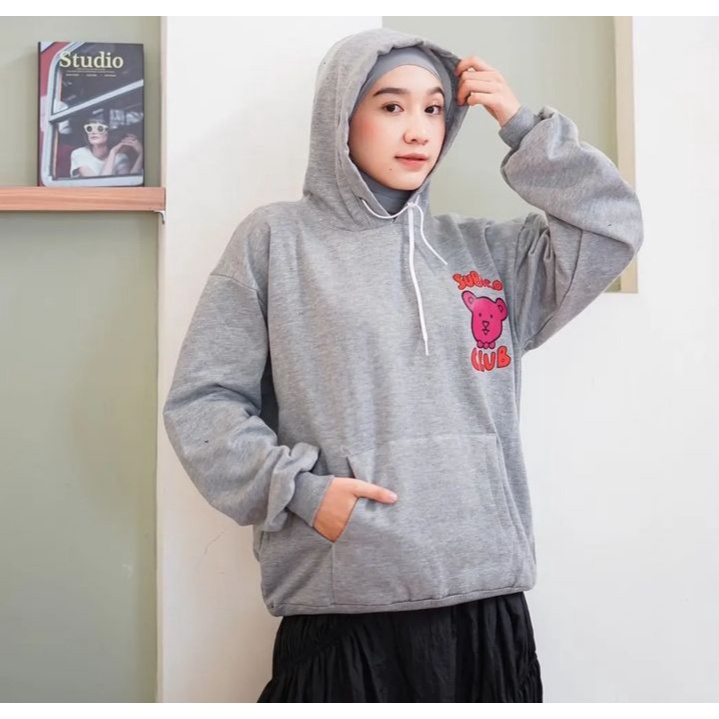 Jacket Hoodie SUBACO BLUB BEAR Sweater Pria Wanita Ala Korean Kasual Style Musim semi Dan Musim Dingin