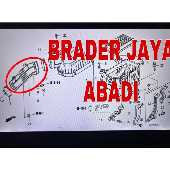 Hose Air Flow Selang Hawa Filter Udara Tube Crv Gen3 2400 2007 To 2012