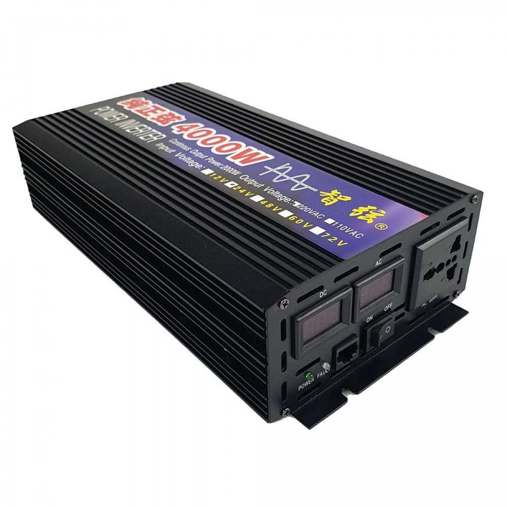 Power Inverter Mengubah Arus DC 24V to AC 220V 4000W Pure Sine Wave