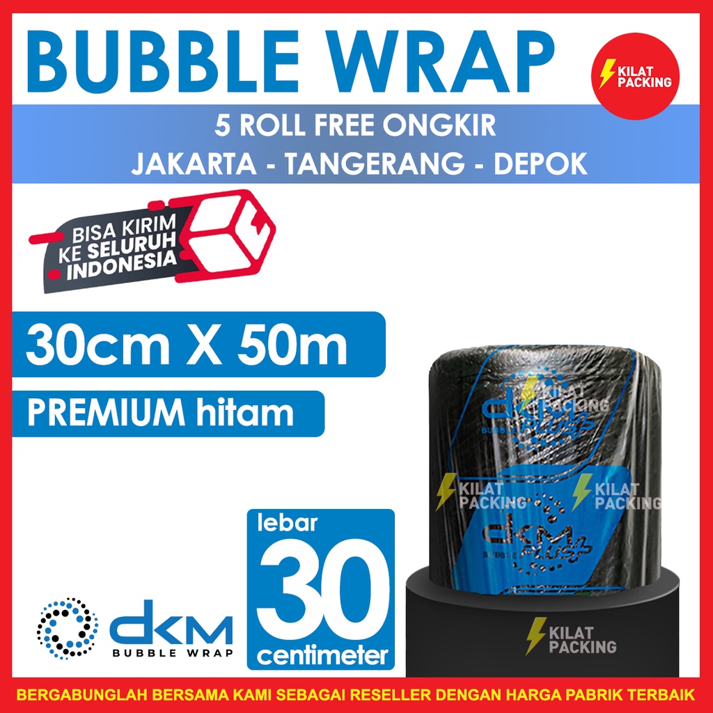 

Bubble Wrap Hitam 30CM X 50M Tebal Plastik Bubblewrap Roll