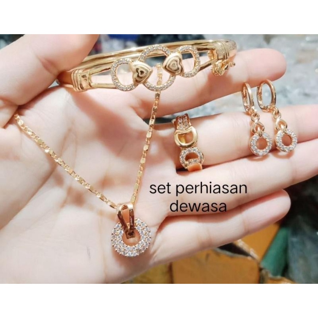 1 set perhiasan wanita banggel 1,set perhiasan wanita xuping