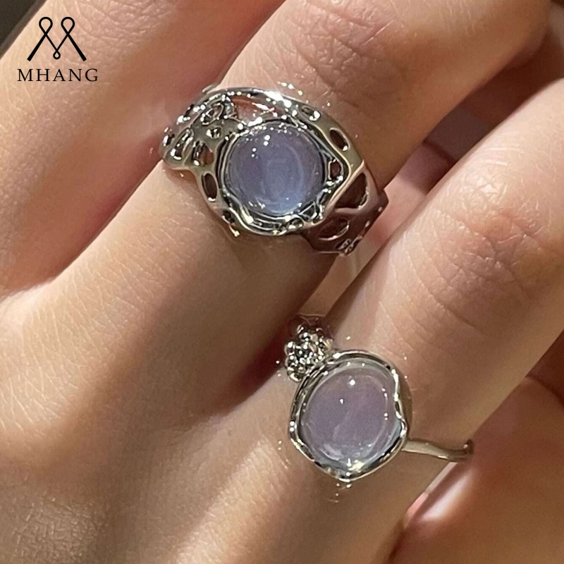 Korea Vintage Tidak Teratur Cincin Perak Ins Fashion Pembukaan Yang Dapat Disesuaikan Cincin Wanita