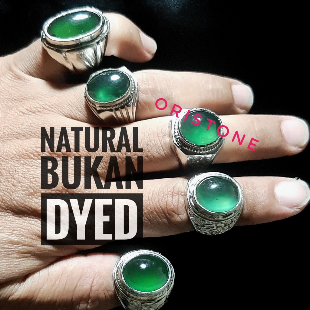 Batu Cincin Hijau Ijo Botol Asli Bukan Dyed