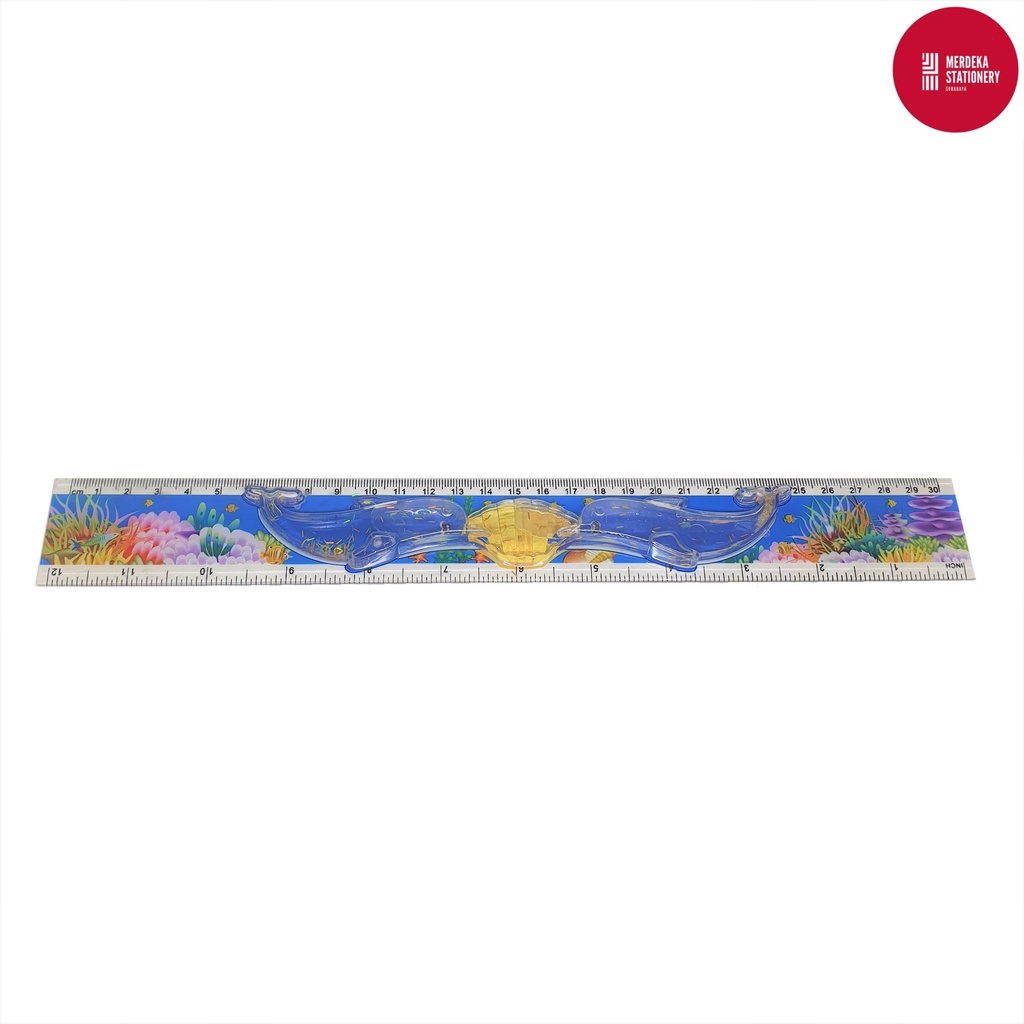 

Penggaris/Pengaris/Mistar/Ruler Plastik/Plastic Air Lumba-Lumba 30 cm