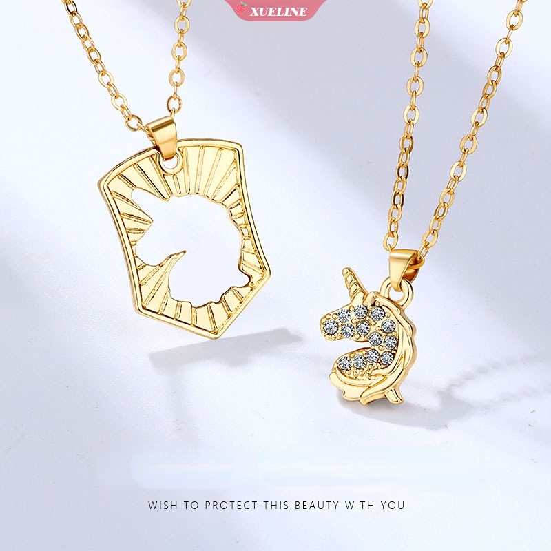 New fashion unicorn Kalung Indah Berongga Liontin Kalung Populer Rantai Liontin Hadiah Perhiasan Anti Karat [ZXL]