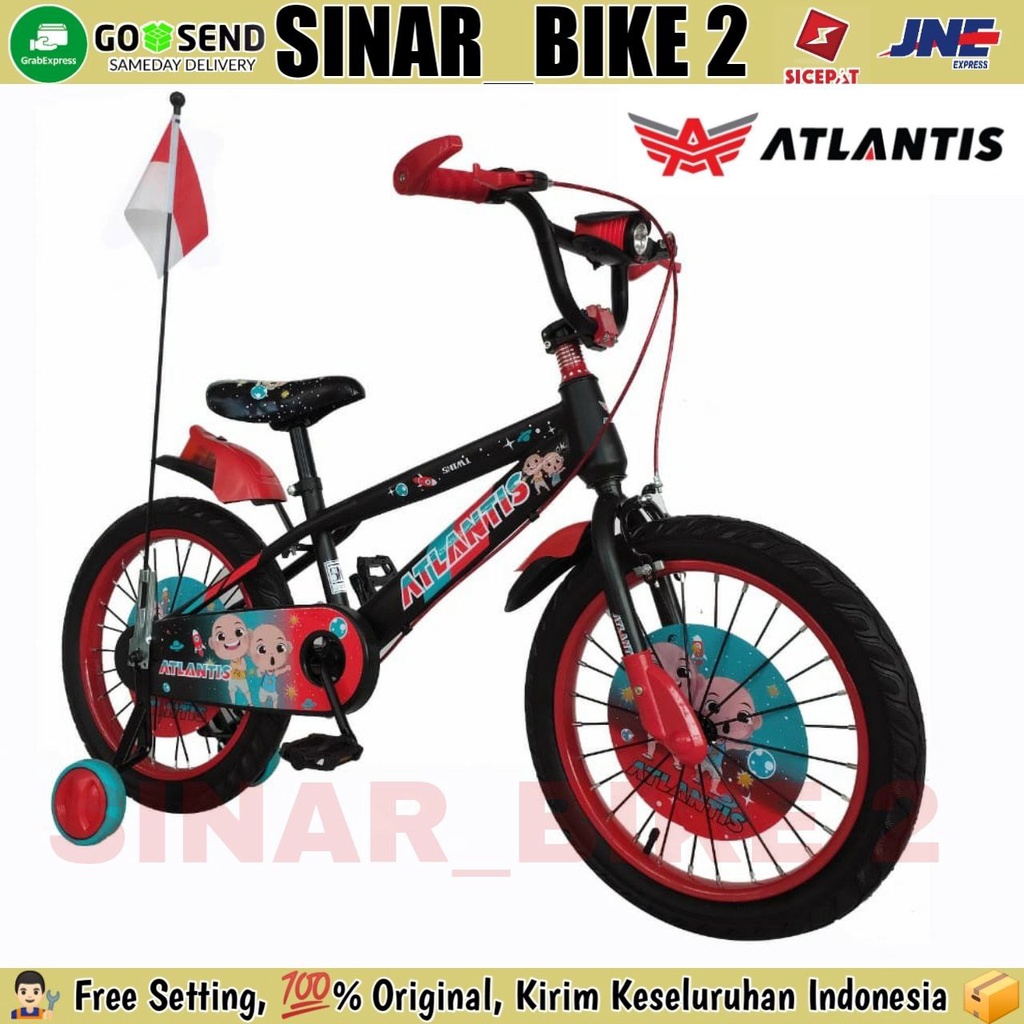 Sepeda Anak Laki 12 &amp; 18 Bmx Atlantis Twins Ban Jumbo Usia 2-10 Tahun