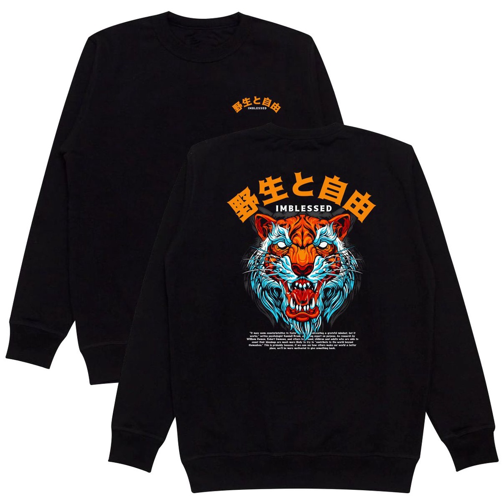 Sweater Pria Crewneck Distro Pria Bahan Flecee Premium Warna Hitam Terlaris Dan Murah