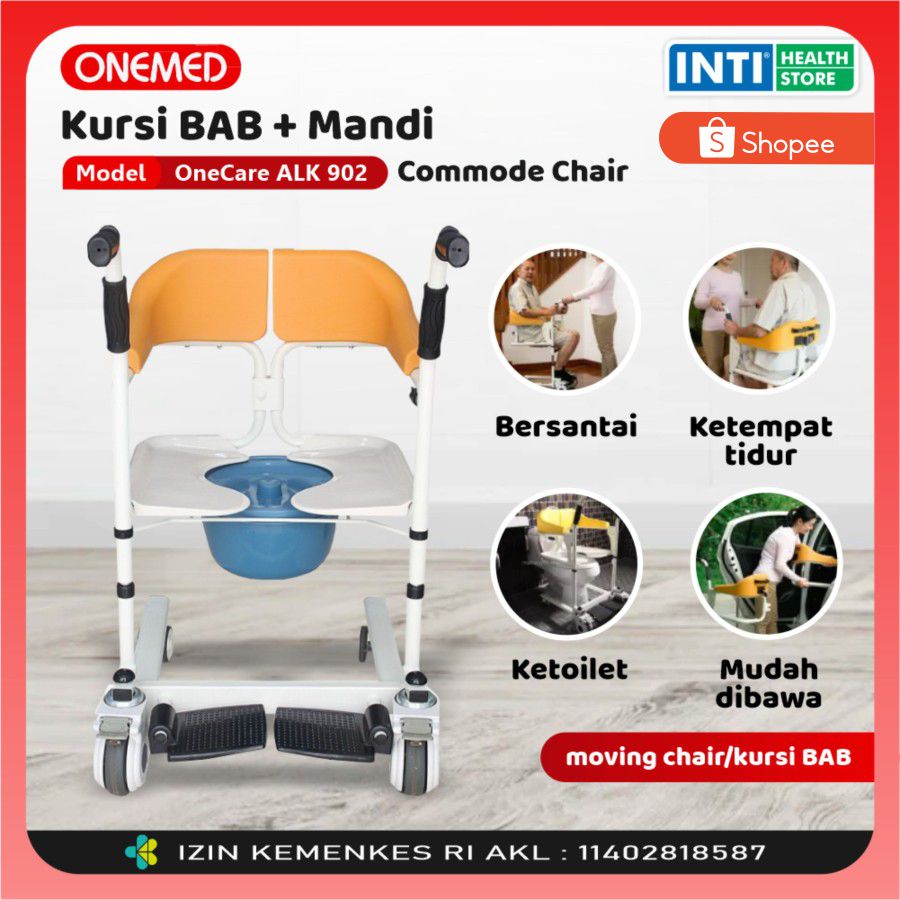 ONEMED | Kursi Roda Transfer + Tempat BAB ONECARE ALK 902 | Commode