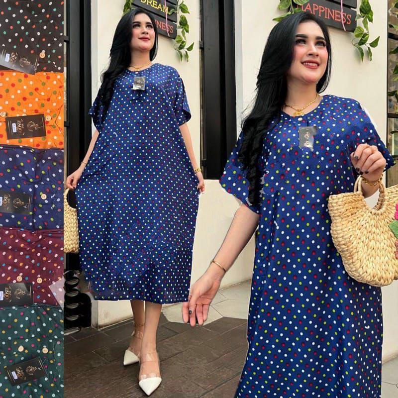 Daster jumbo Wanita Bahan Rayon Kancing Depan Busui Bumil