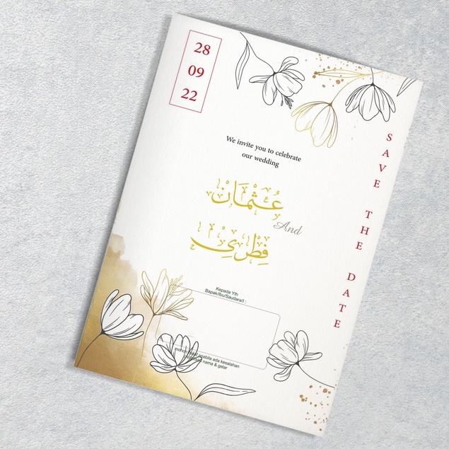 undangan pernikahan islami arab unik murah jasmine kitab kuning elegan rustik vintage