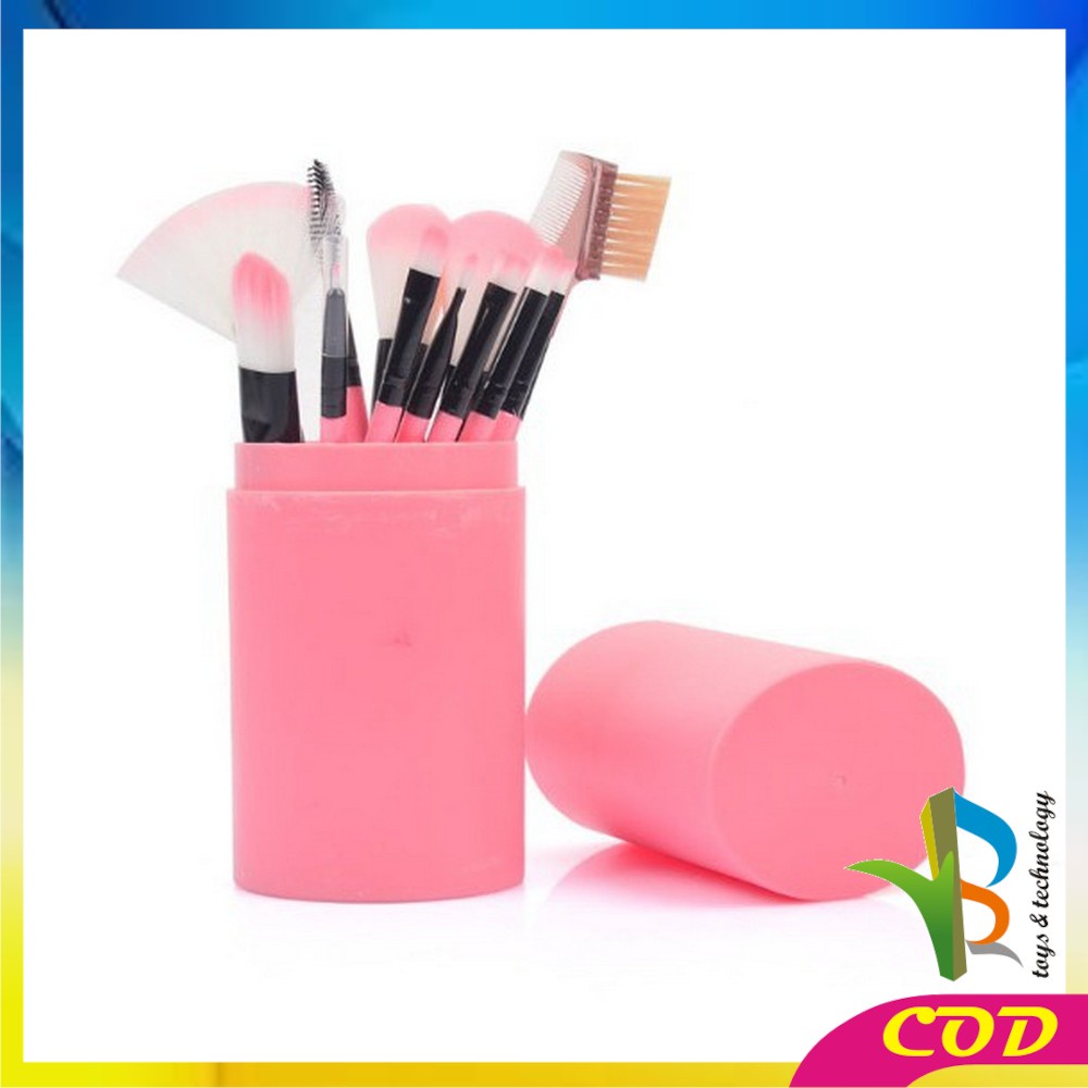 RB-K29 Brush Make Up Set 12IN1 Tabung / Kuas Makeup Set Kuas Alis Brush Highlighter Alat Kosmetik