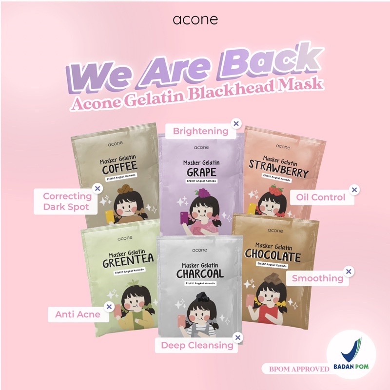 Masker Gelatin Premium Acone BPOM - Masker Komedo Aconeskin 10gr / Masker Acone - Ampuh Angkat Komedo dan Sel Kulit Mati | Aconeskin Non Petal Organik 10 GR - Masker Acone BPOM