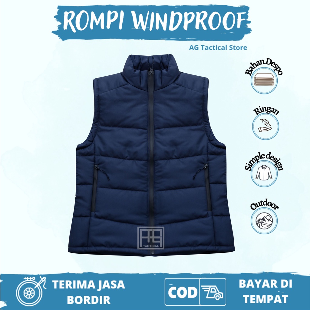 Jaket Rompi Perasut Motor Vest Riding Pelindung Dada Bodyvest Anti Angin