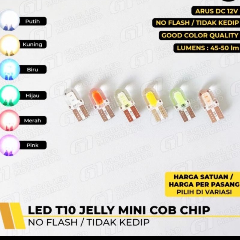 LED T10 JELLY MINI COB TIDAK KEDIP