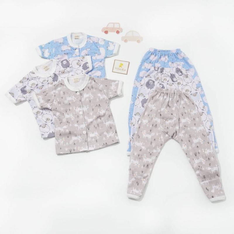 Setelan Pendek Pendek dan Baju Pendek Celana Panjang Piyama Bayi &amp; Anak Model Kancing Winteku