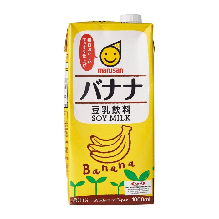 

Marusan Tonyu Soy Milk Banana / Susu Kedelai Rasa Pisang 1 Lt