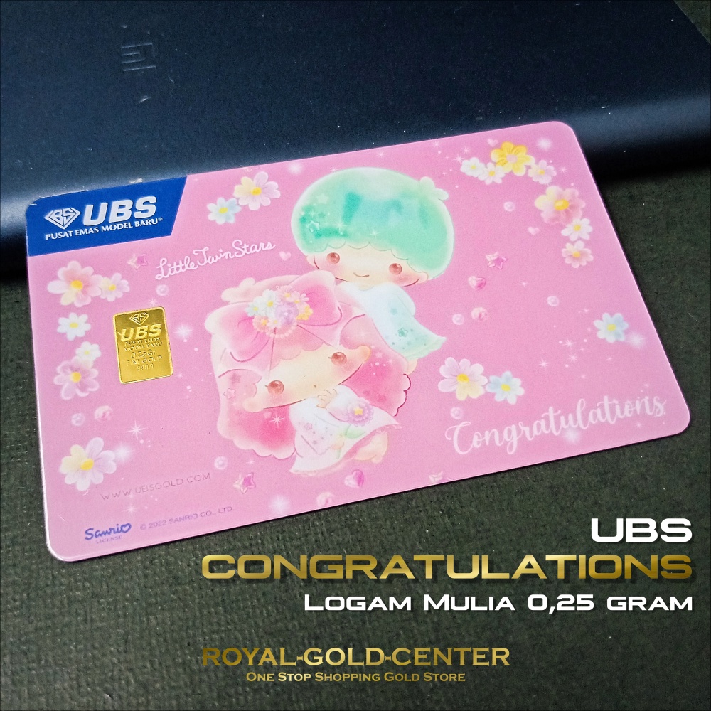 UBS Congratulations Gift Twin Stars Sanrio series 0.25 gram