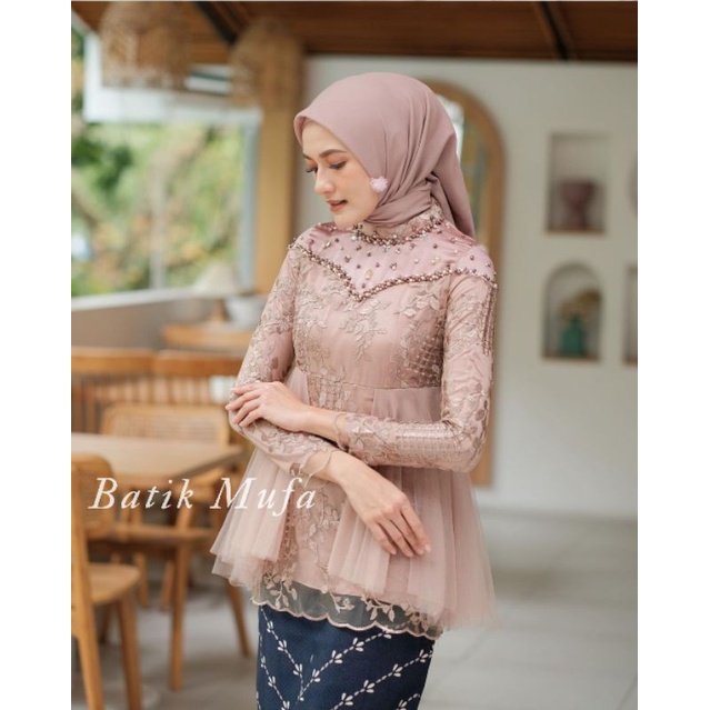 SET COUPLE AMEERA BROWN / ICE BLUE / LATTE | KEBAYA MODERN KEBAYA TERBARU KEBAYA WISUDA KEBAYA LAMARAN