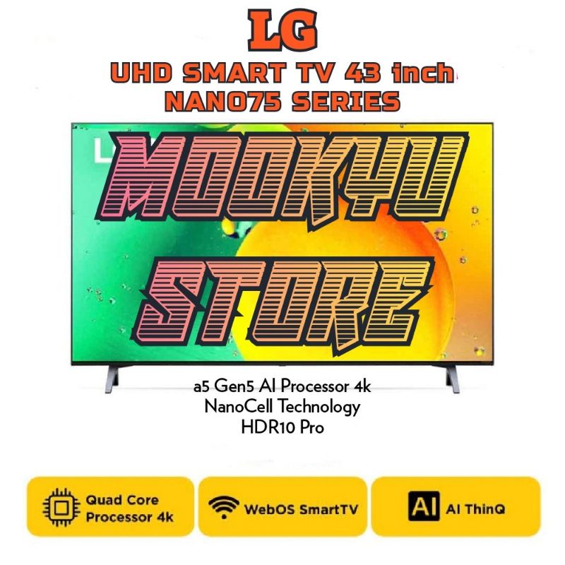 LG LED NANO75 Smart TV 43 inch 43NANO75SQA | 43NANO75 | UHD 4K HDR10 Pro [2022]