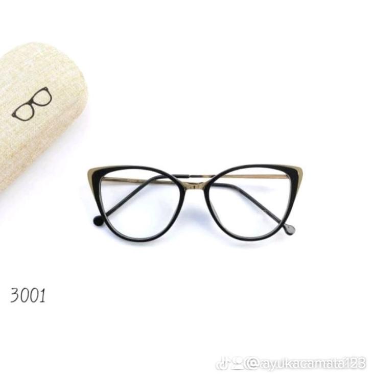 Y19N kacamata wanita cat eye bisa request minus normal clynder frame 3001