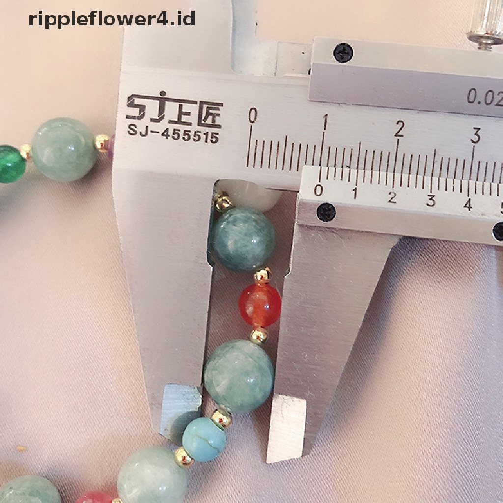 {rippleflower4.id} &amp; Gelang Manik-Manik Kalsedon Wanita Gelang Couple Labu Hijau~