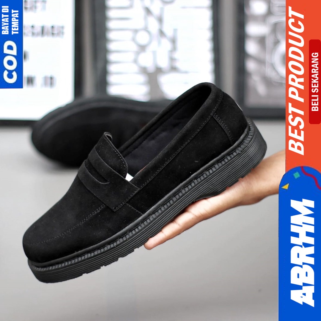 Sepatu Pantofel Kerja Formal Pria Docmart Low Boots Hitam Abrhm Arben