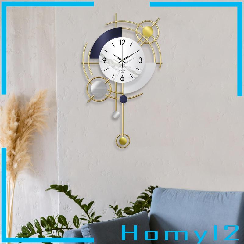[HOMYL2] Jam Dinding Silent Dioperasikan Baterai Bahan Metal Tidak Berdetak Untuk Dekorasi Rumah Kantor