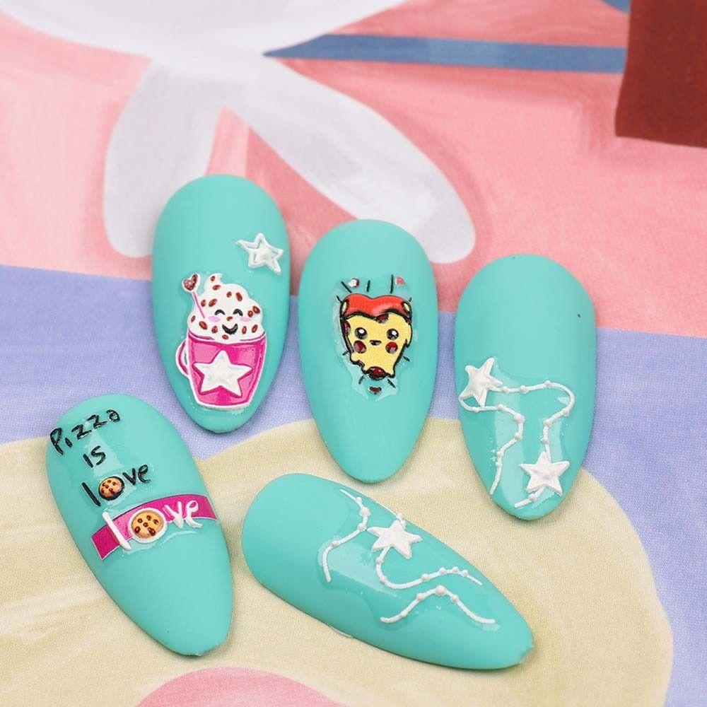 Mxbeauty Kartun Stiker Kuku Lucu Perekat Diri Kelinci Kucing Manikur Aksesoris Panda Nail Art Dekorasi