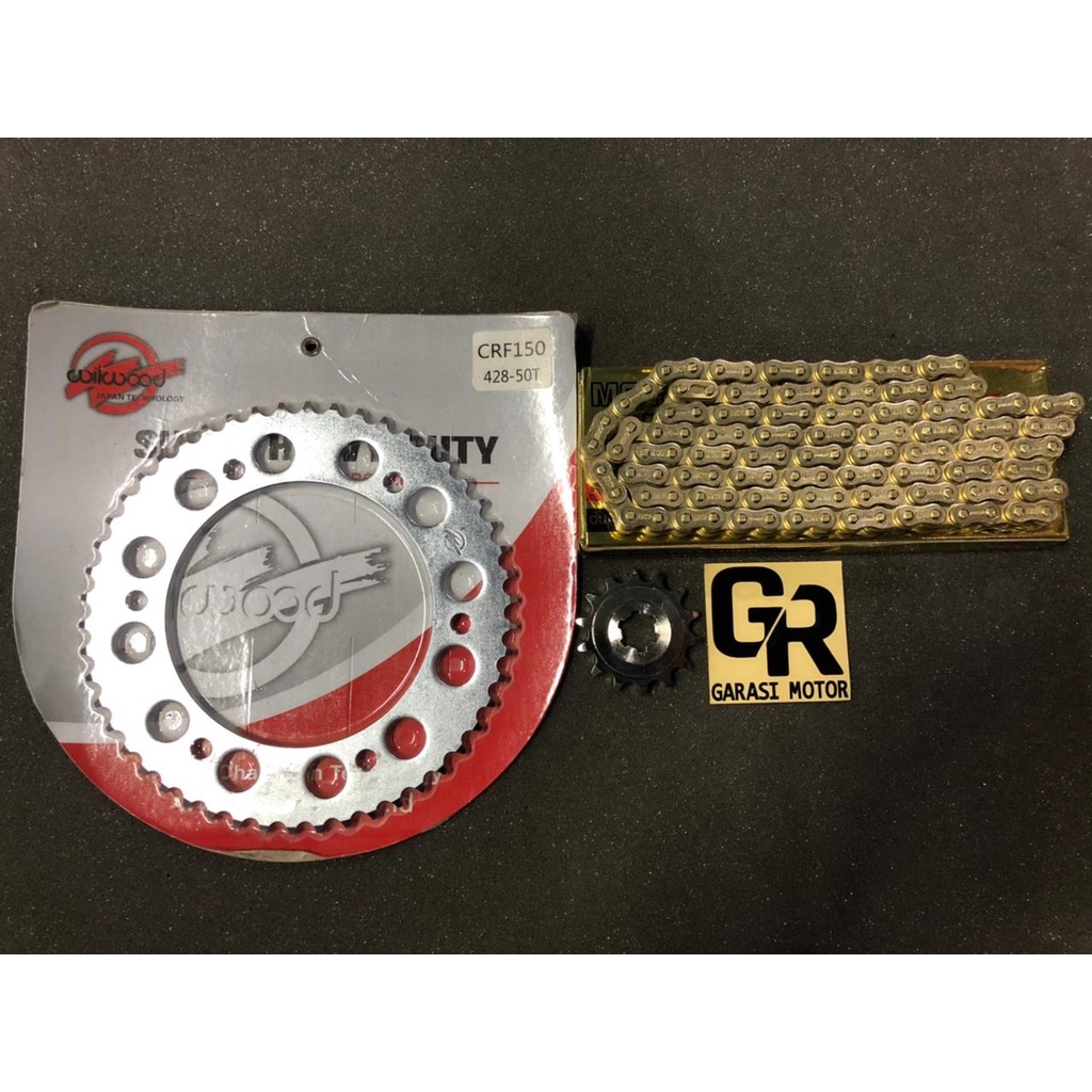 gir gear set honda crf 150 l rantai gold