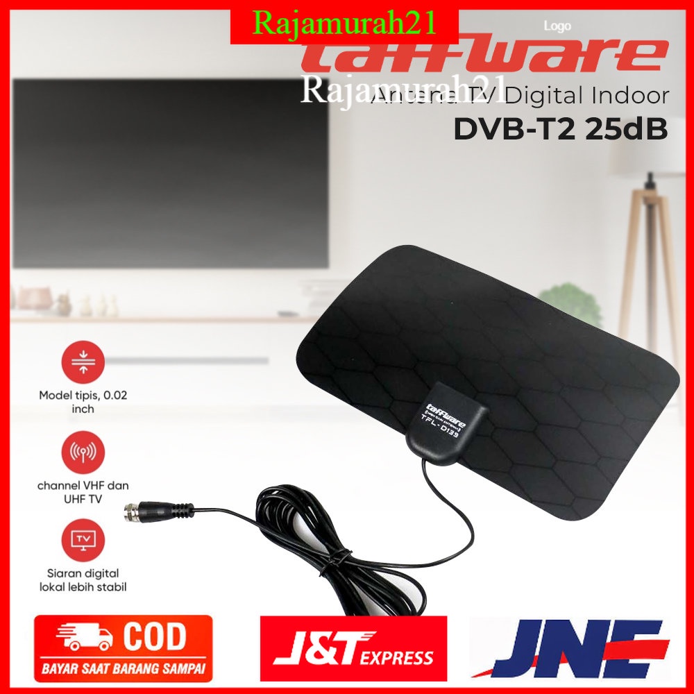 Taffware Antena TV Digital Indoor DVB-T2 25dB Grid Pattern - TFL-D139 - Black - U1NA01BK