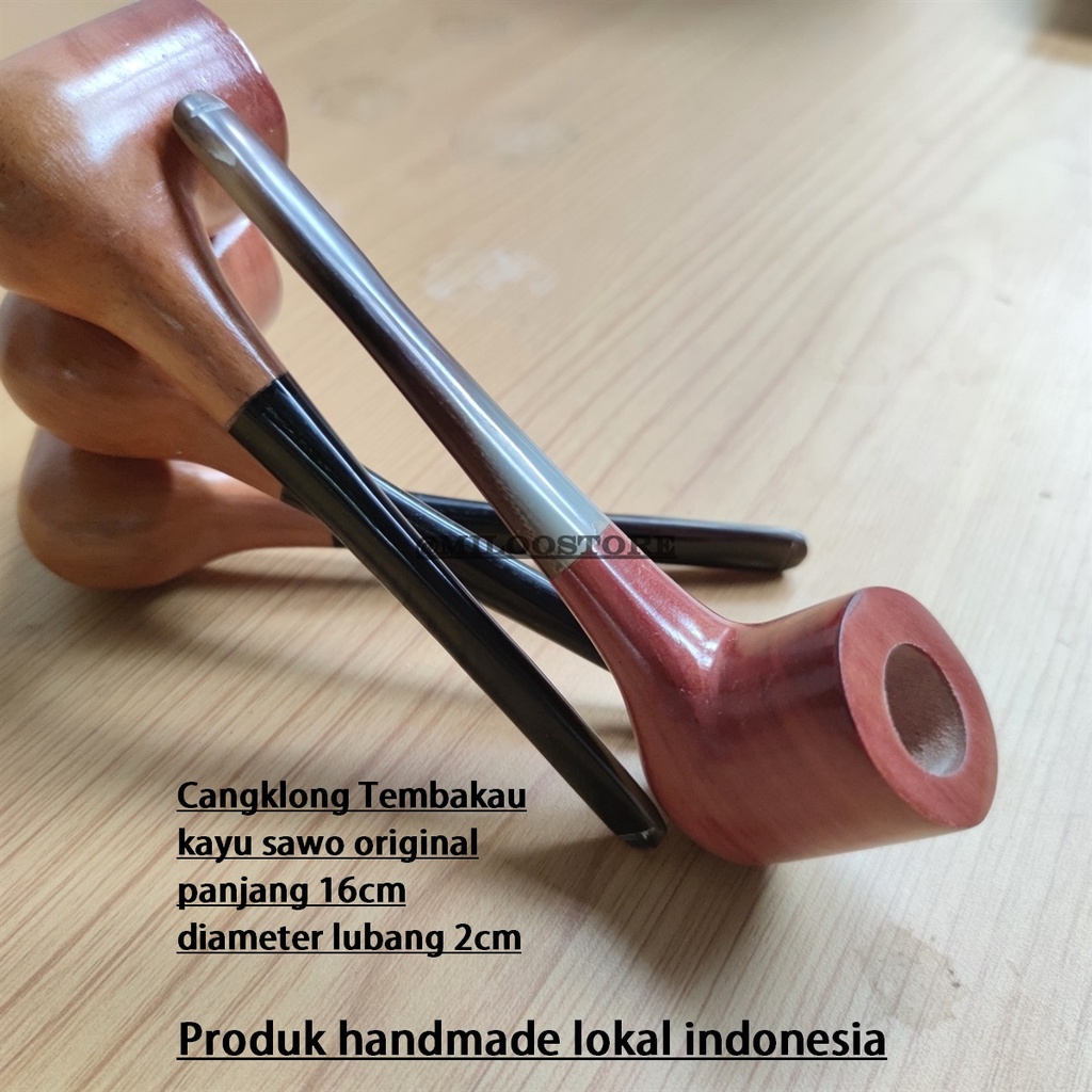 Pipa Tanduk dan Kayu Sawo cangklong Tembakau model Ganden