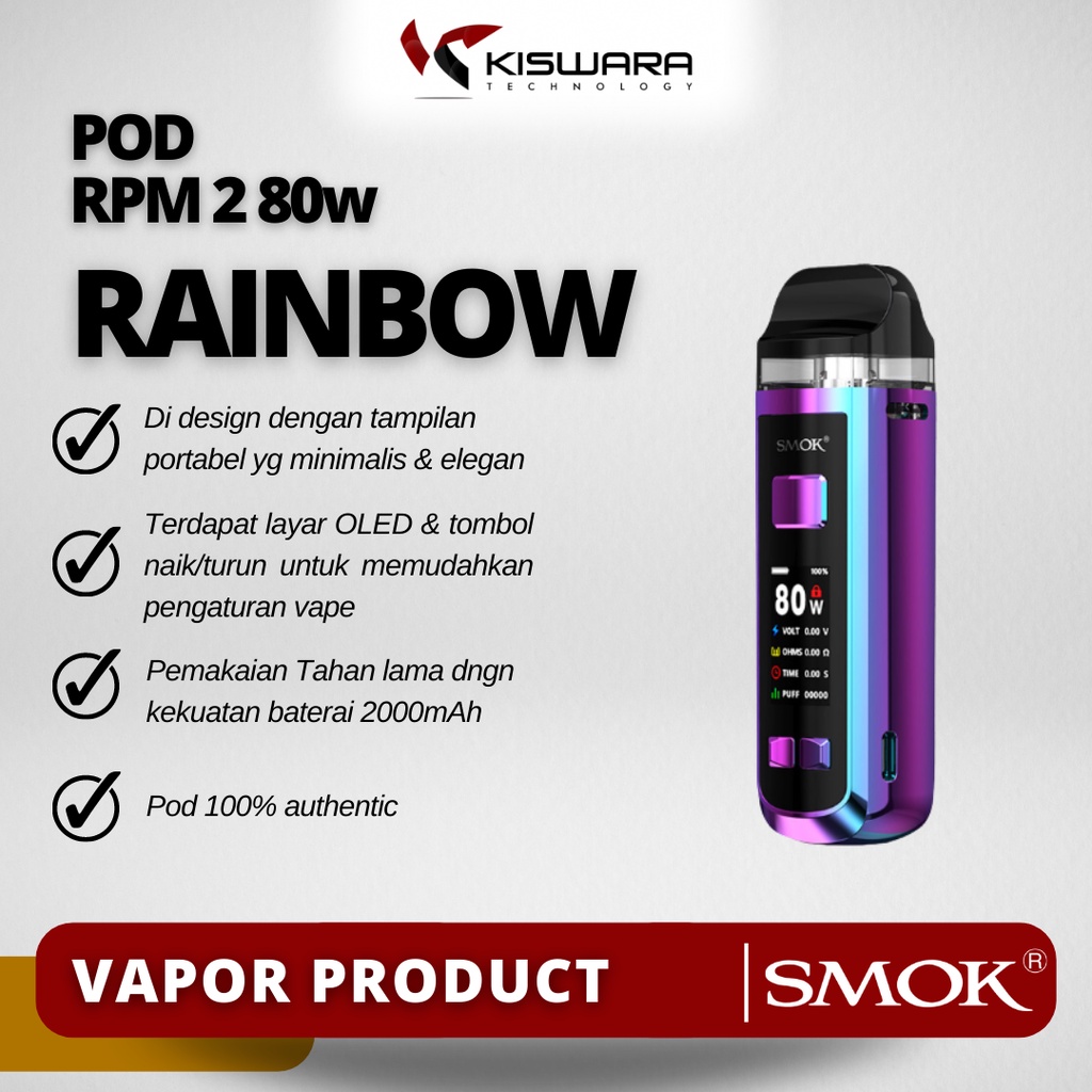 SMOK RPM 2 Authentic 80W Mod Pod Kit PRISM RAINBOW