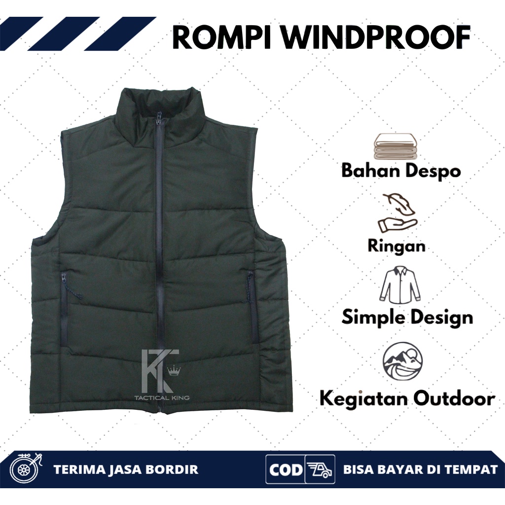 Jaket Rompi Vest Perasut Motor  Riding Pelindung Dada Bodyvest Anti Angin