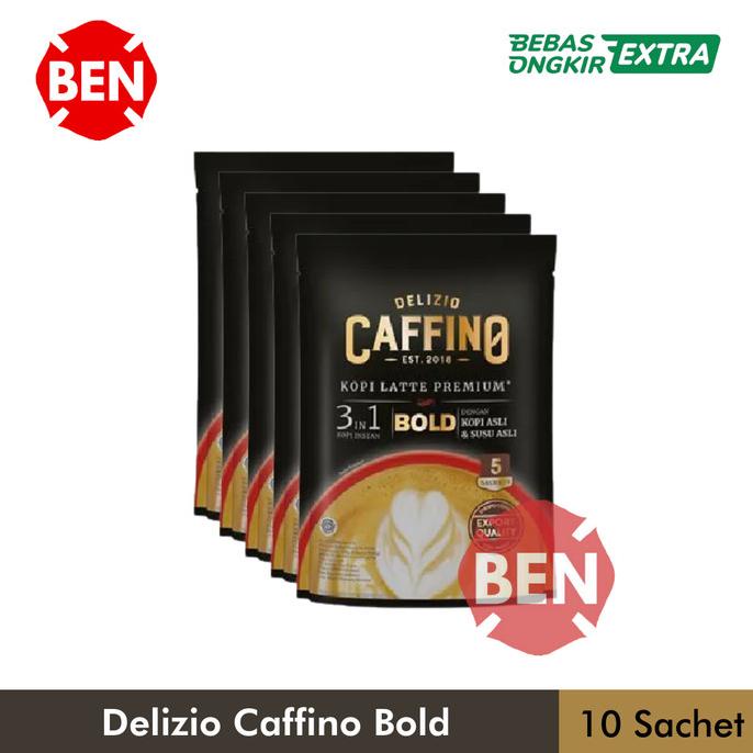 

[BISA COD] Delizio Caffino Bold 1 Renceng 10 Sachet - Kopi Latte Premium 3 in 1