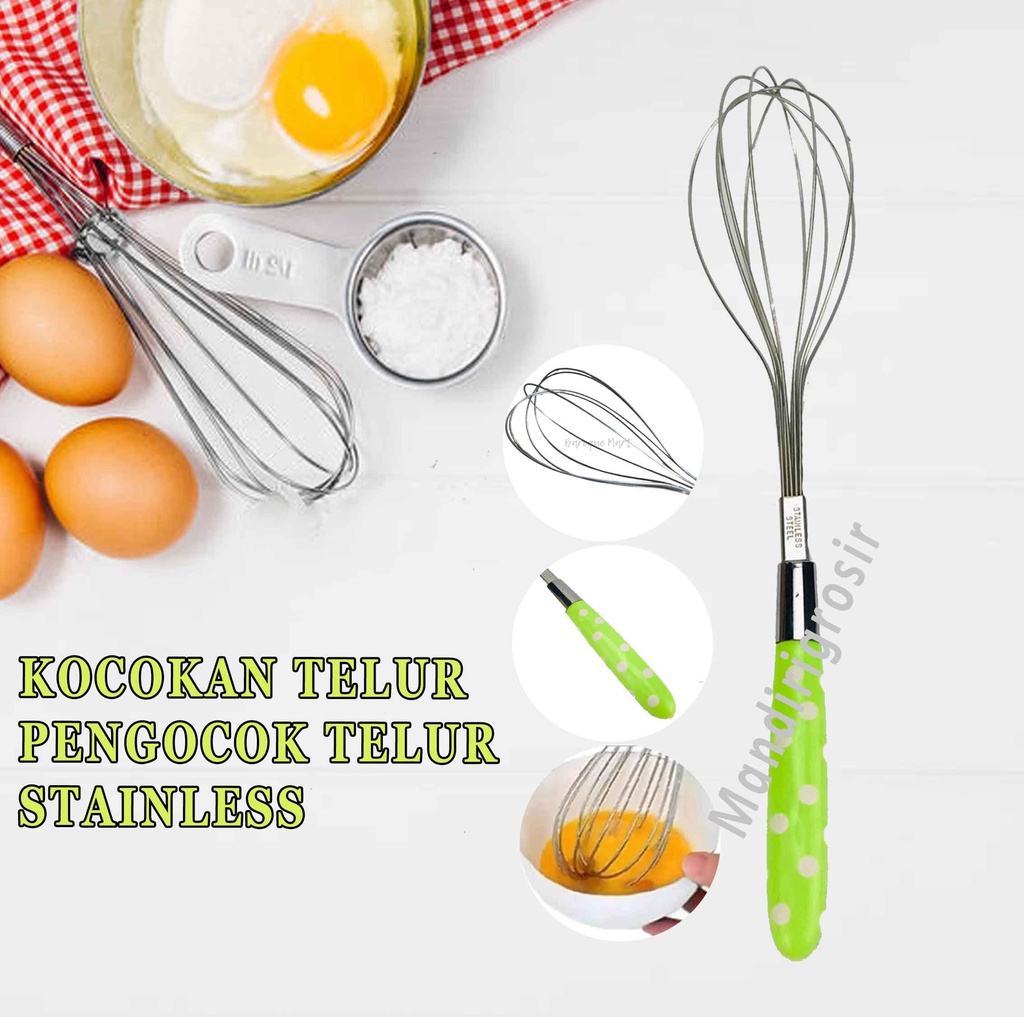 Pengocok Telur * Kocokan Telur * Kocokan Telur Stainless * Motif Polkadot