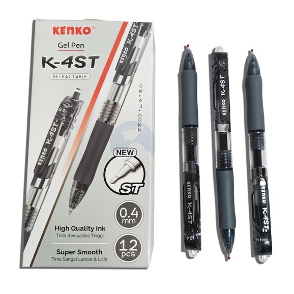 

Kenko Gelpen Retractable Pen Gel K-4ST 0.4 mm Black - Pcs