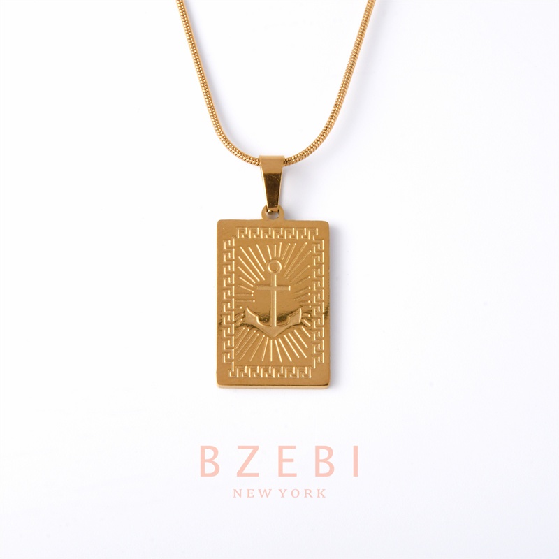 Bzebi Kalung Emas 18k, Kalung Baja Titanium, Kalung Liontin Berlian, Anti Karat, Aksesoris Fashion Wanita, Perhiasan Gaya Korea, Hadiah Ulang Tahun Dengan Box Eksklusif 805n