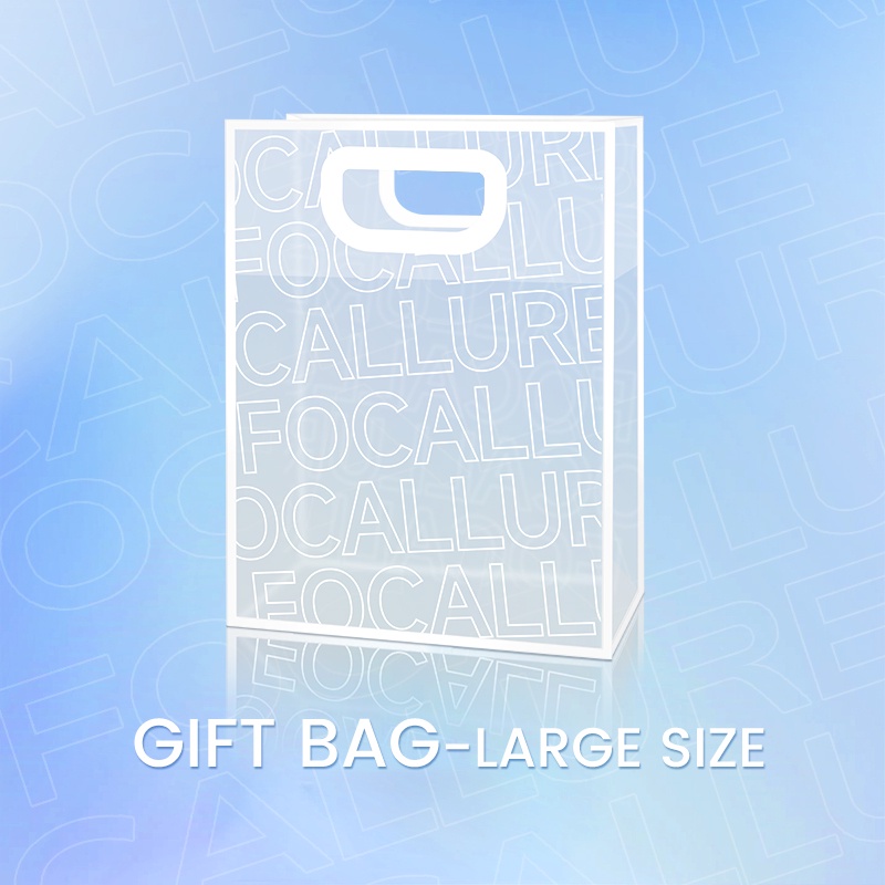 Focallure PVC Handbag Gift Bag Waterproof PVC Transparent Frosted Design Unique Square Handle Durable Two Sizes Dustproof Multi-use