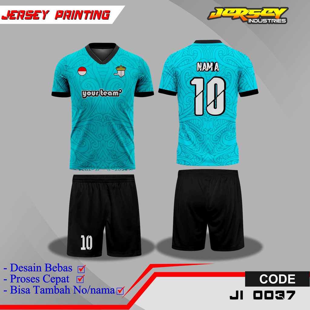 Baju Jersey Team Sepak Bola Desain Keren, Kaos Jersey Futsal Full Printing - Bisa Order Satuan, Bisa
