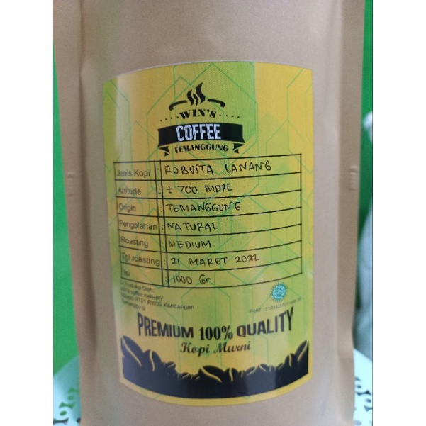 

Robusta lanang temanggung premium