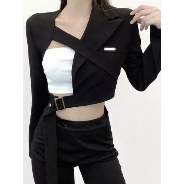 Rossy Blazer Crop / korean crop blazer style / blazer tali crop