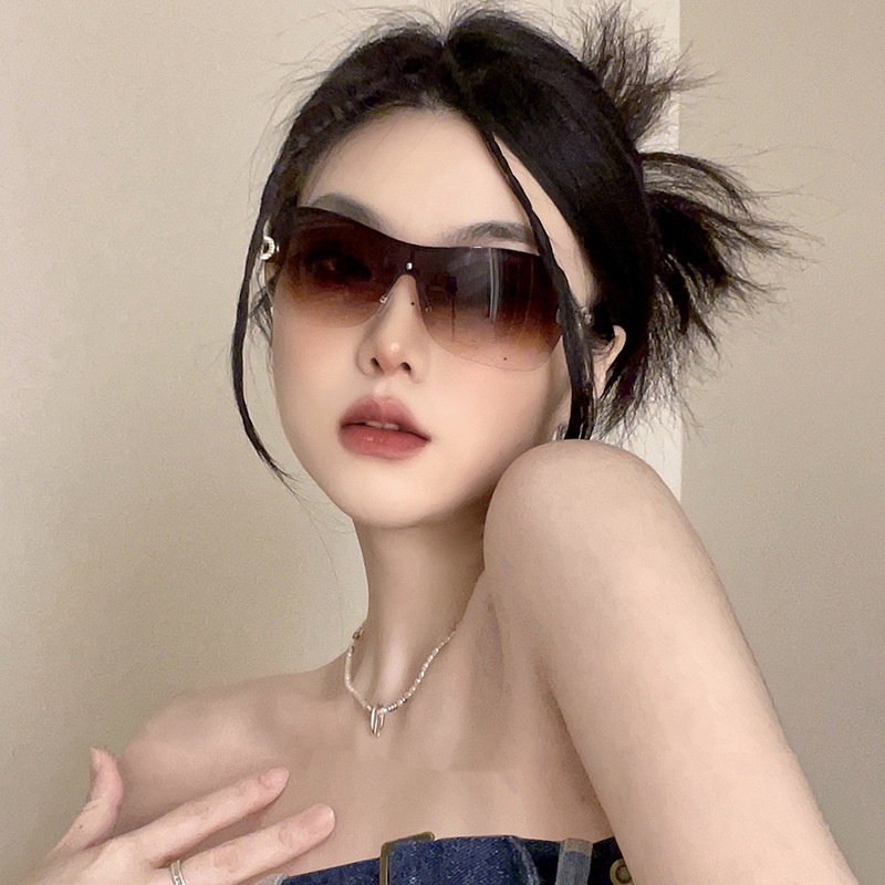 2023fashion Aesthetic Shades Sunglasses Untuk Wanita/Pria Kacamata Tanpa Bingkai Eyeglasses Colour